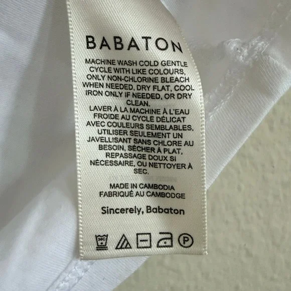 Babaton Aritzia White Shoulder Pad Sleeveless T-Shirt Cotton Tank Top Womens XS - Picture 6 of 11